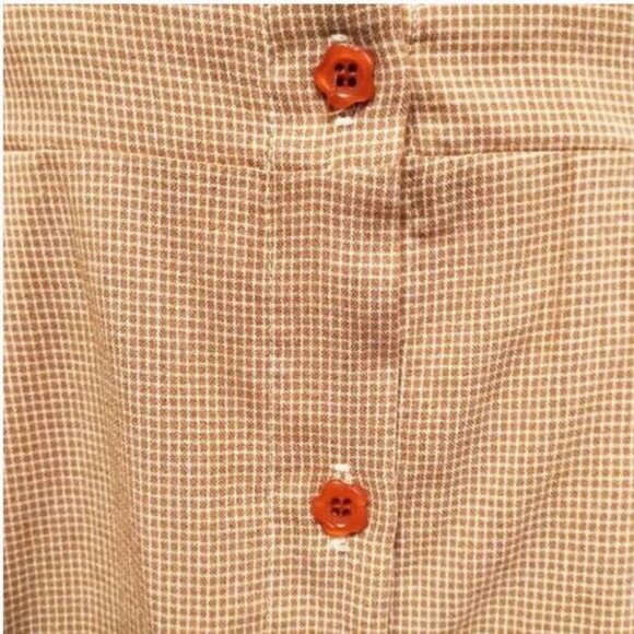 Vintage BOHO button down Shirt Dress Gingham Plaid Fit & Flare Day Dress - Picture 7 of 16